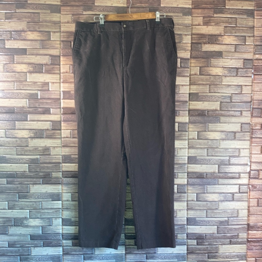 Vintage Jos A. Bank Corduroy Pants Mens Size 35x32 Brown Flat Front Tailored Fit